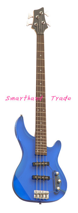 High quality blue color and solid body two pickups electric bass