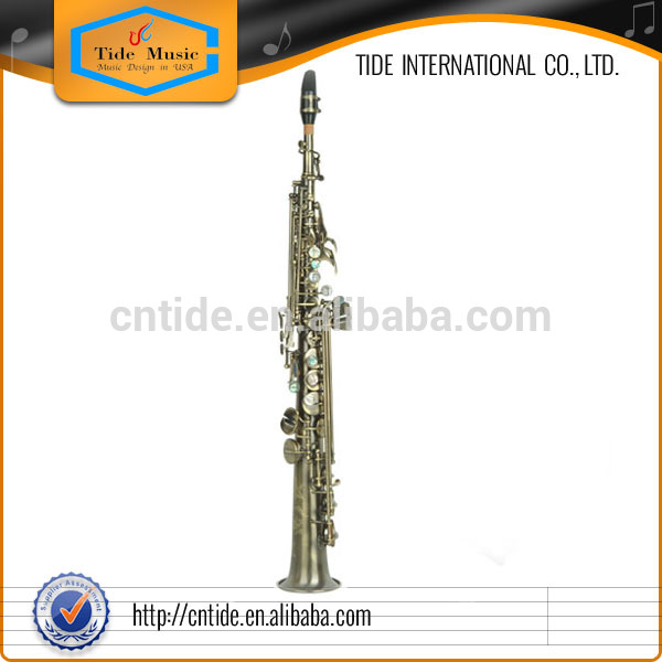 Popular Grade Antique Green Bronze Straight Soprano Saxophone