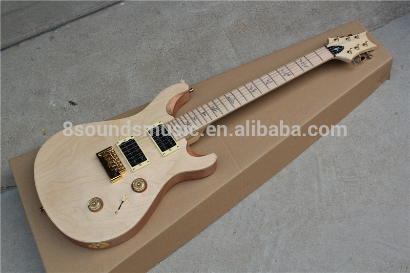 free shipping Prs style natural wood electric guitar satin finishing guitar custom 24 OEM guitars