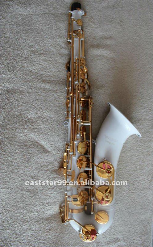 white saxophone