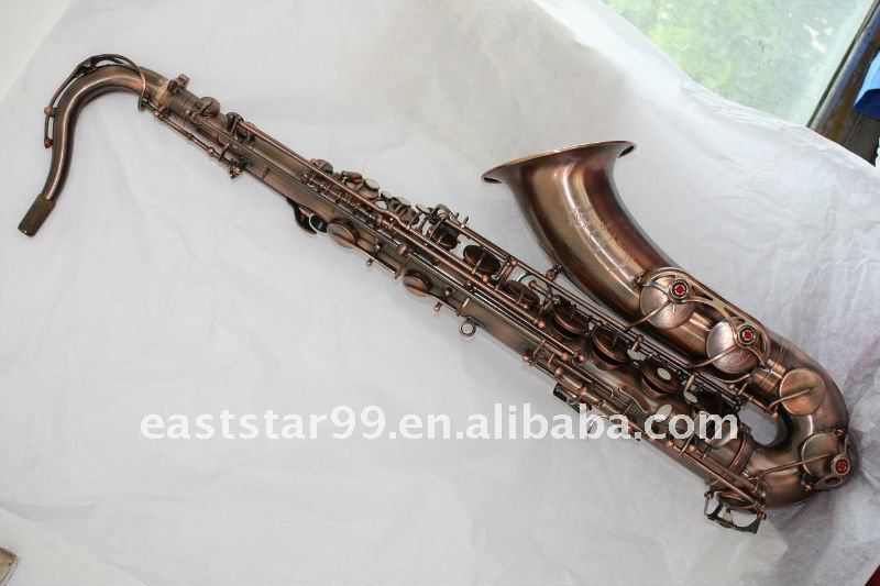 antique red tenor saxophone