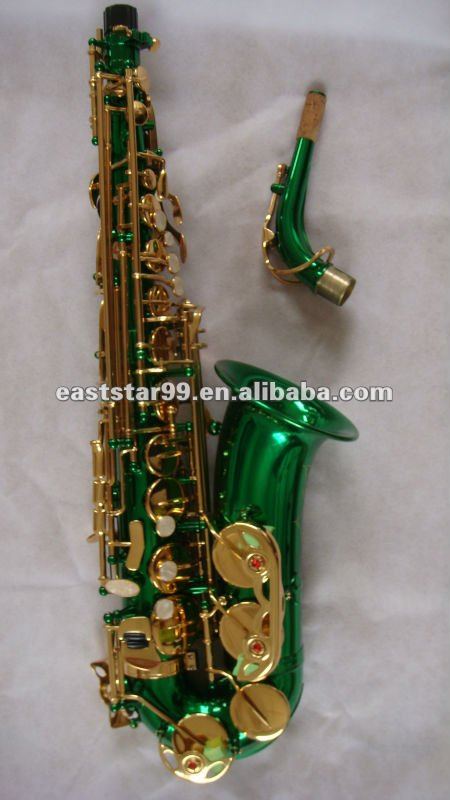 green lacquer alto saxophone