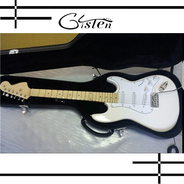white scalloped neck singnature electric guitar
