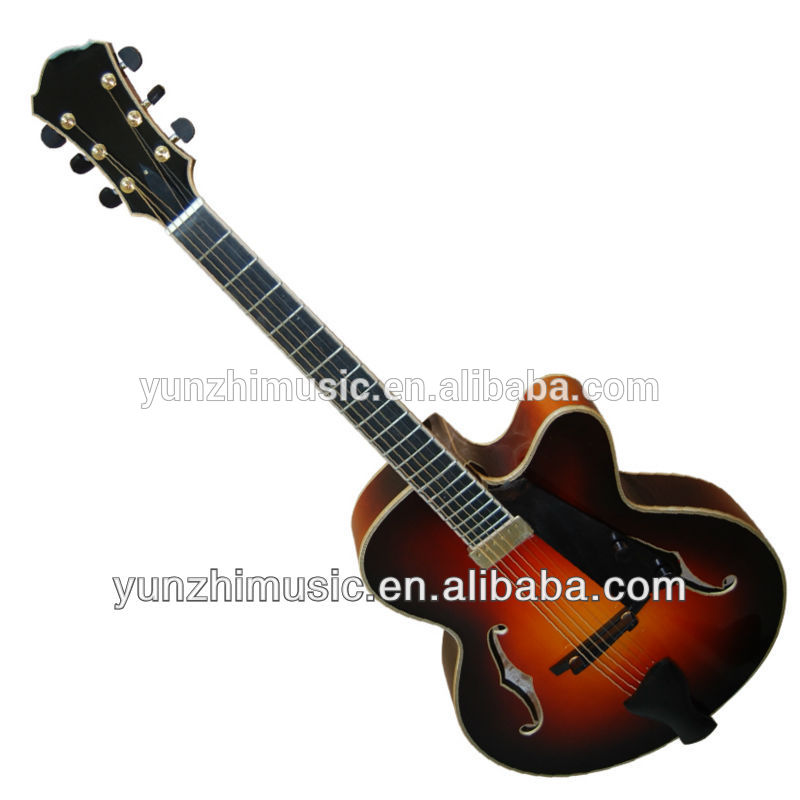 6string fully handmade and solid wood archtop electric jazz guitar