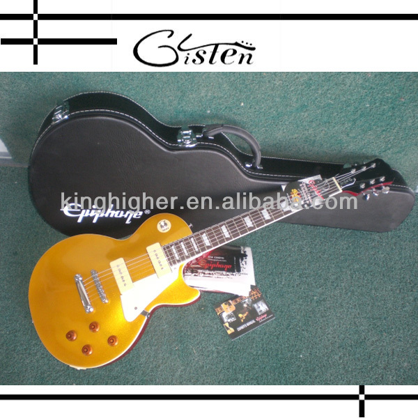 Yellow mahogany body electric guitar