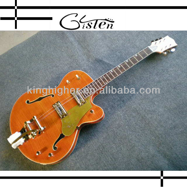 Jazz orange wooden grain classical electric guitar J28