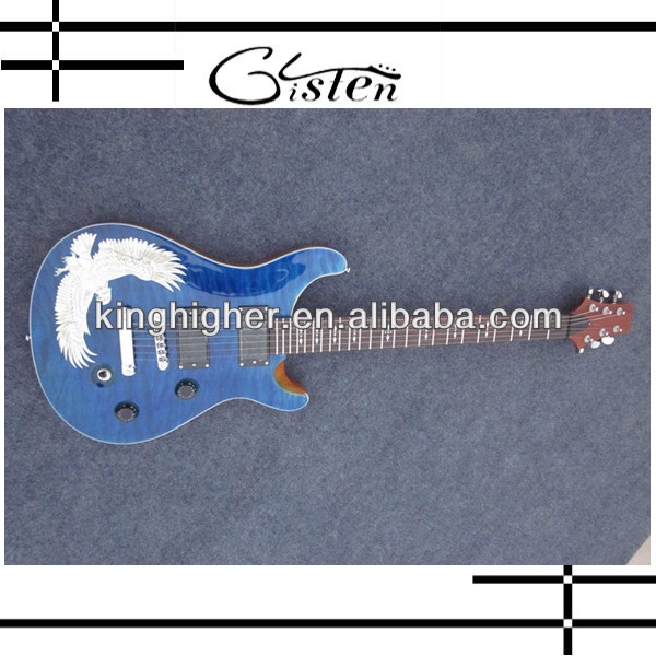 2014 China new design fashion OEM good quality hot sale style in beautiful blue color guitar KH-P-08