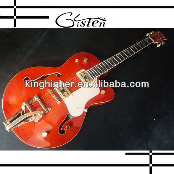 China made Glisten Jazz guitar red color for sale KHGTH-02