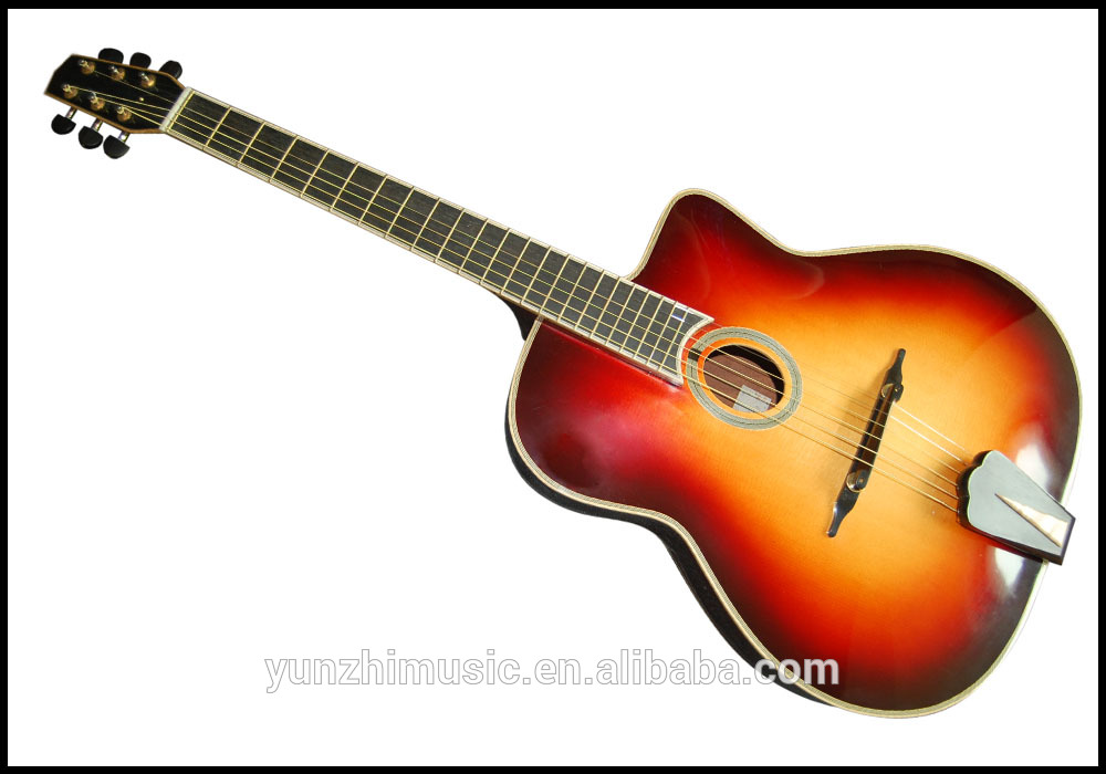 handmade mahogany wood hollow body archtop gypsy guitar