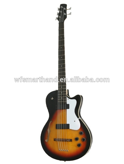 New product sunbrust color and hollow body LP style electric bass for christmas free shipping