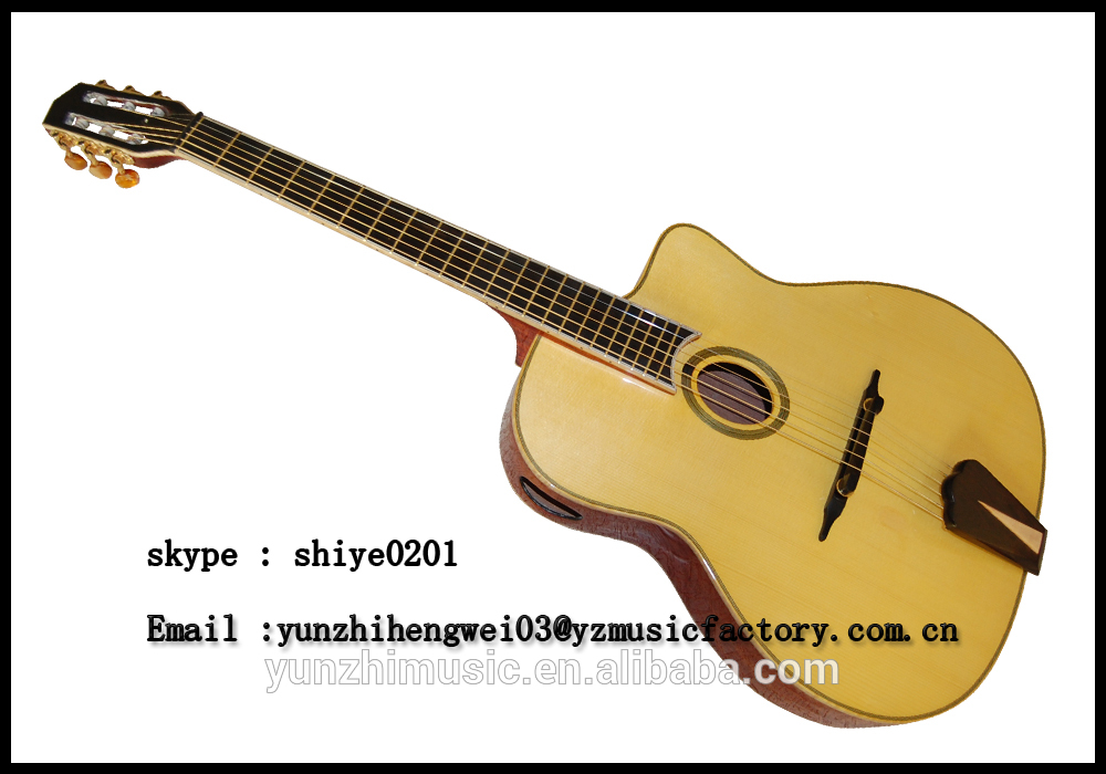 yunzhi fully handmade solid mahogany wood archtop Gypsy guitar