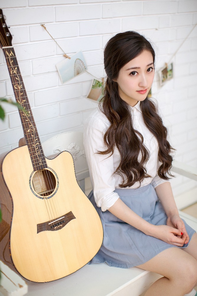 41 inch USD$100 ED-220 6 string kit solid top mahogany guitar