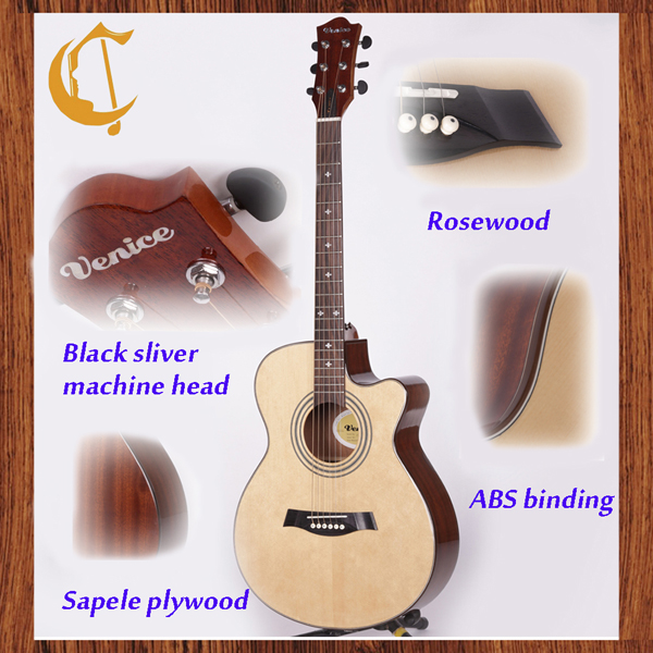 online wholesale natural gloss acoustic guitar string musical instrument