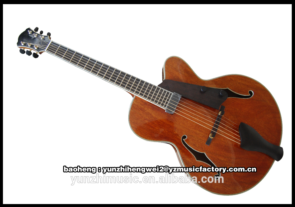yunzhi 16inch fully handmade mahogany wood jazz guitar