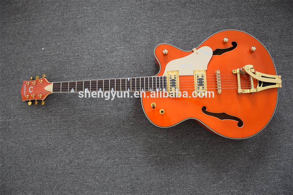 GRETSCH semi hollowbody guitar Bigsby bridges Golden hardwares custom guitar