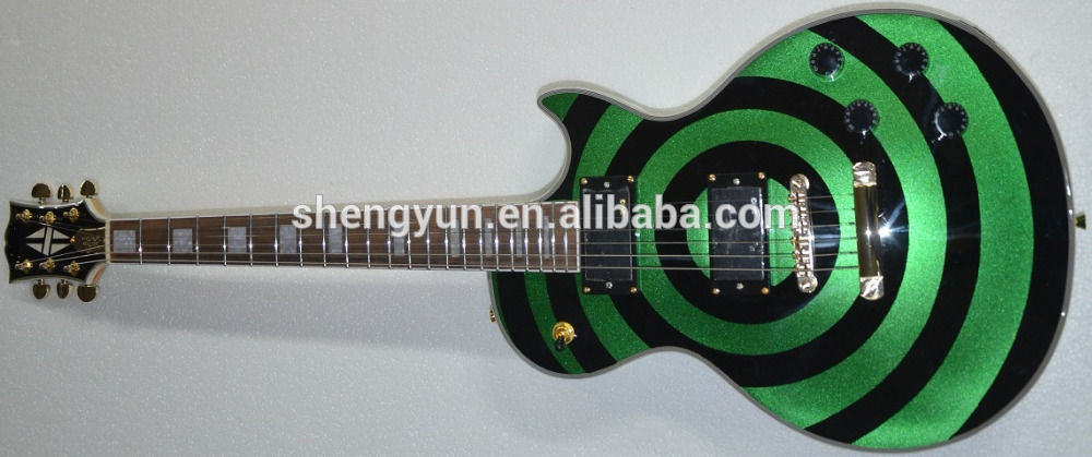 lp custom zakk green color 6 string electric guitar