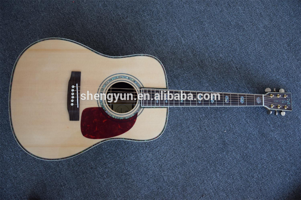 41'acoustic M guitar solid top Spruce rosewood back and side Golden tuner