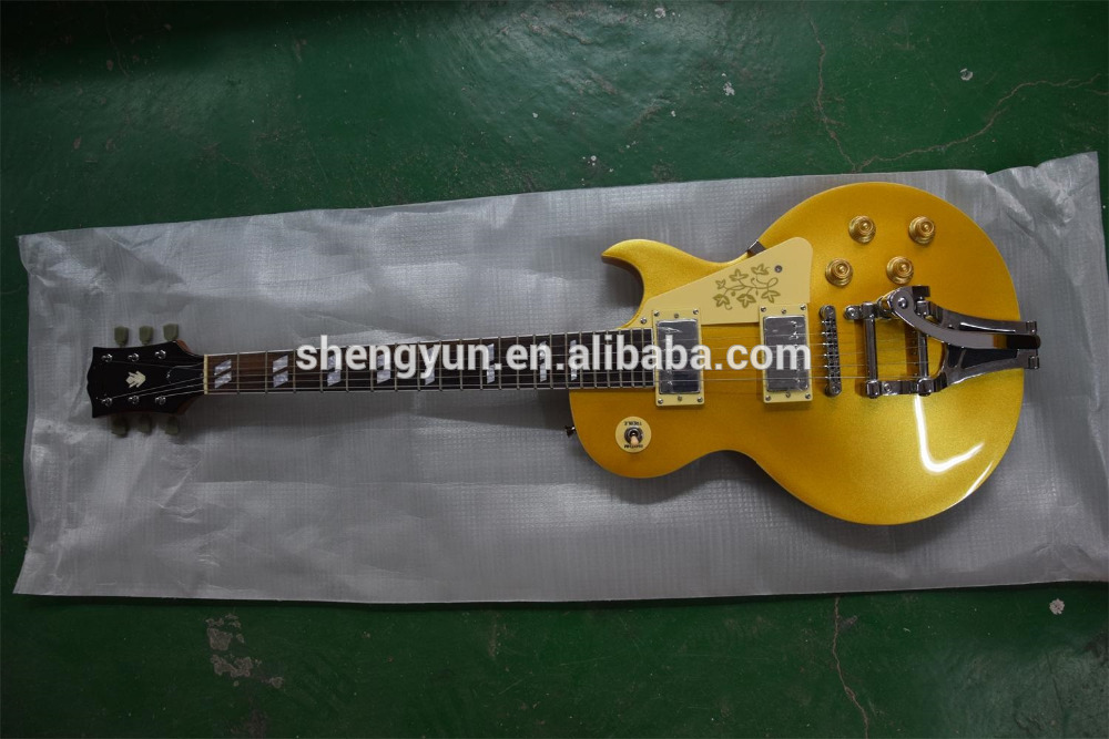 custom LP guitar with Gigsby bridges Metallica color can custom