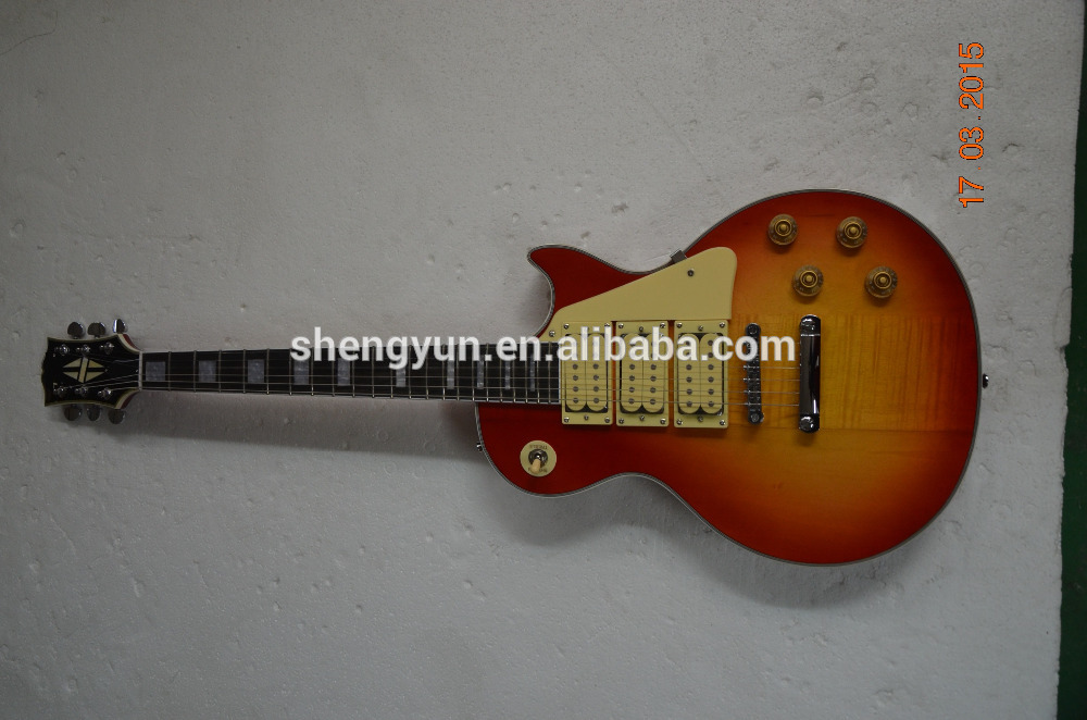lp standard guitar with HHH pickups sunburst color