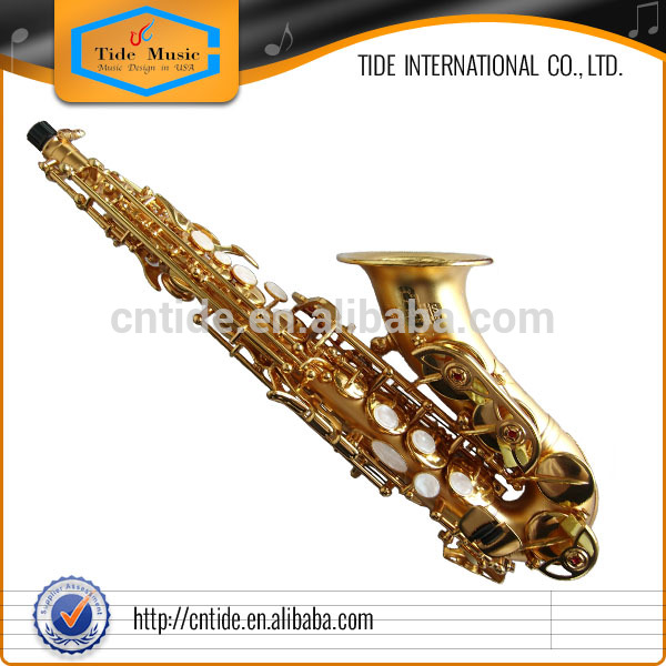 Popular Grade Curved Soprano Saxophone Dotted Gold Plate