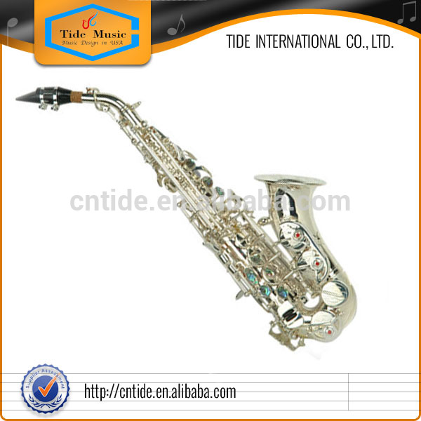 Popular Grade Curved Soprano Saxophone Silver Plated