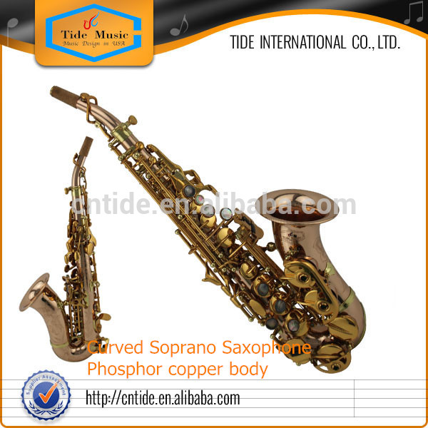 Popular Grade Curved Phosphor copper Soprano Saxophone