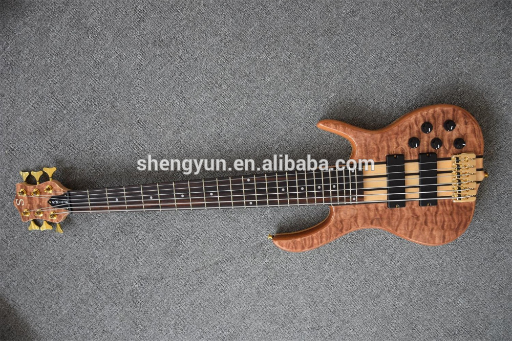 mayones 6 string bass guitar Neck-though Golden hardwares custom design