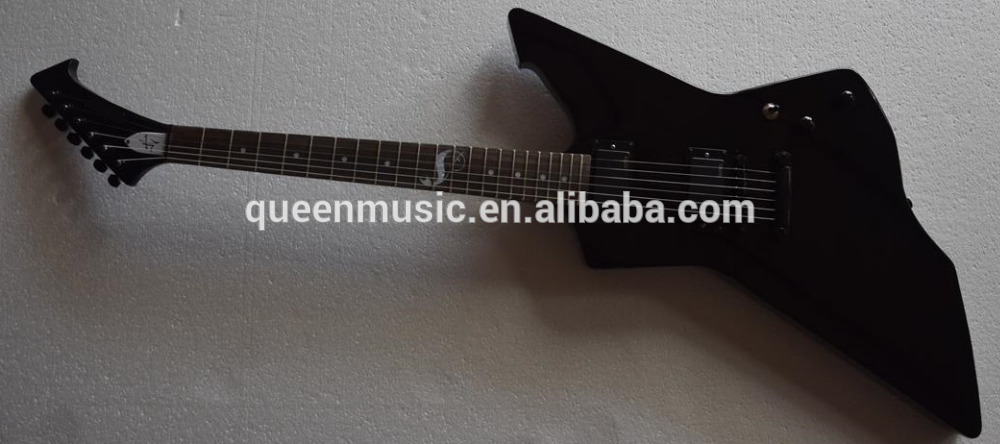 esp explorer all black custom guitar set-in neck active pickups