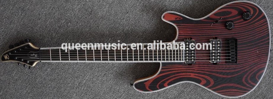 7 string electric guitar ash top neck-through body color binding custom offer better price for order