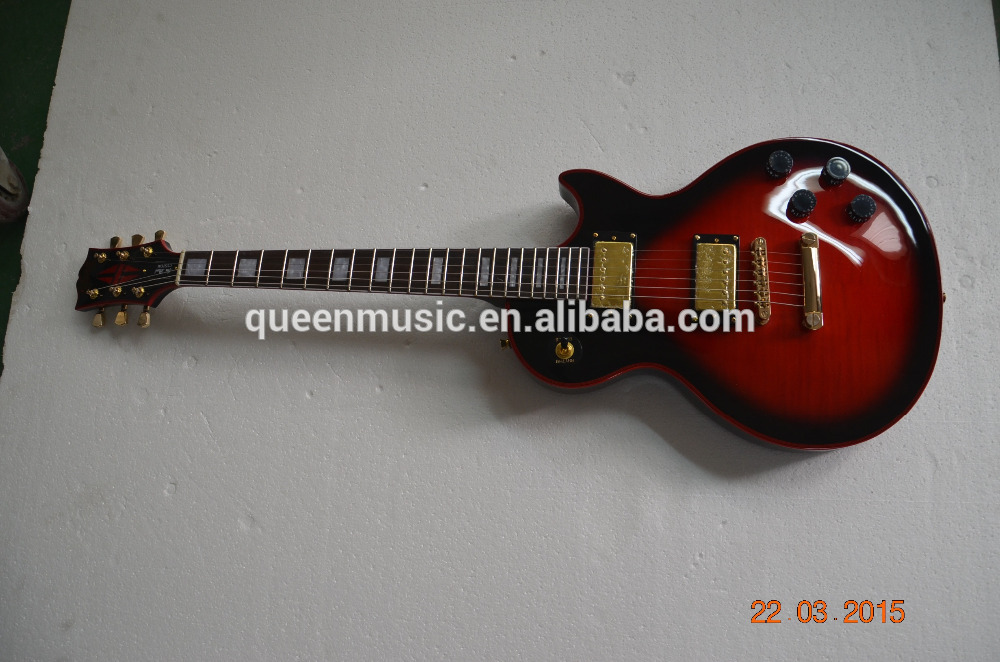 red burst lp guitar custom offer golden tuner and bridges groover set-in neck