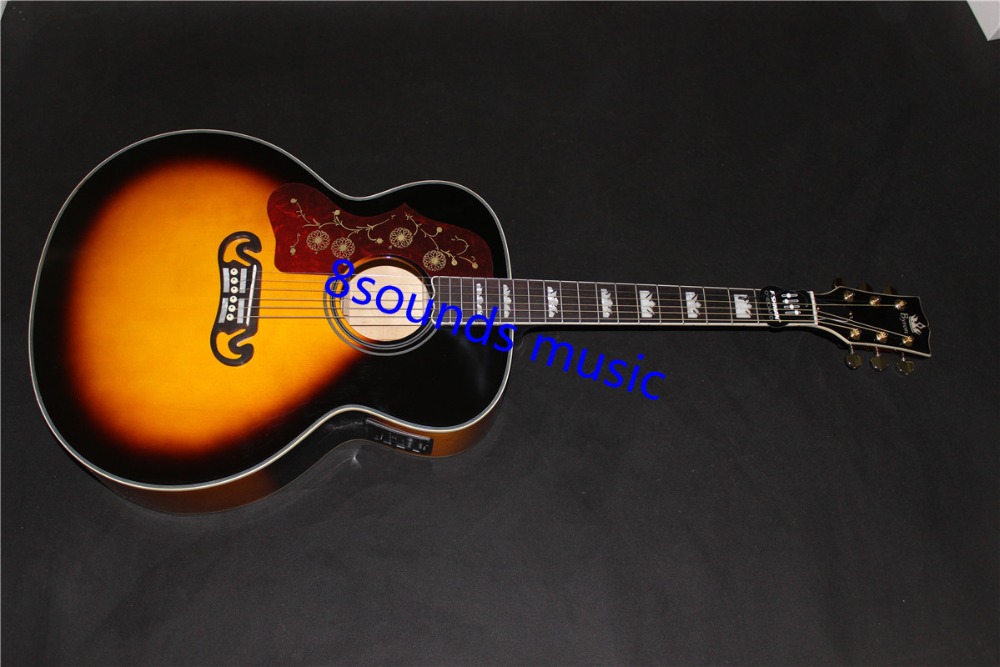 free shipping wholesale 43 inches OEM custom acoustic guitar jumbo left handed acoustic guitar Top grade BYRON guitar