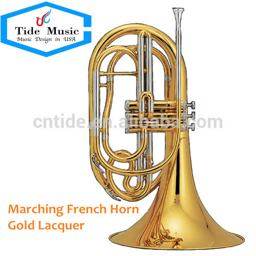 Good quality Marching French Horn Gold lacquer