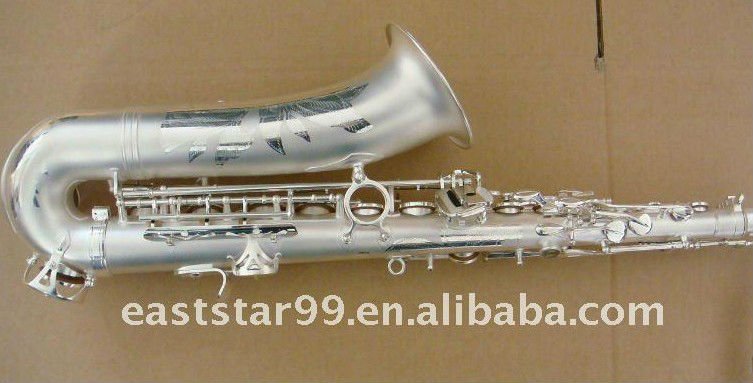 brush silver tenor saxophone