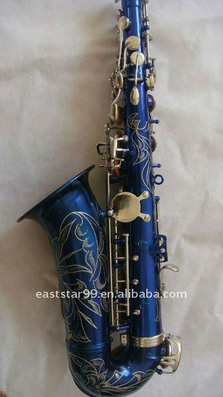 blue lacquer alto saxophone