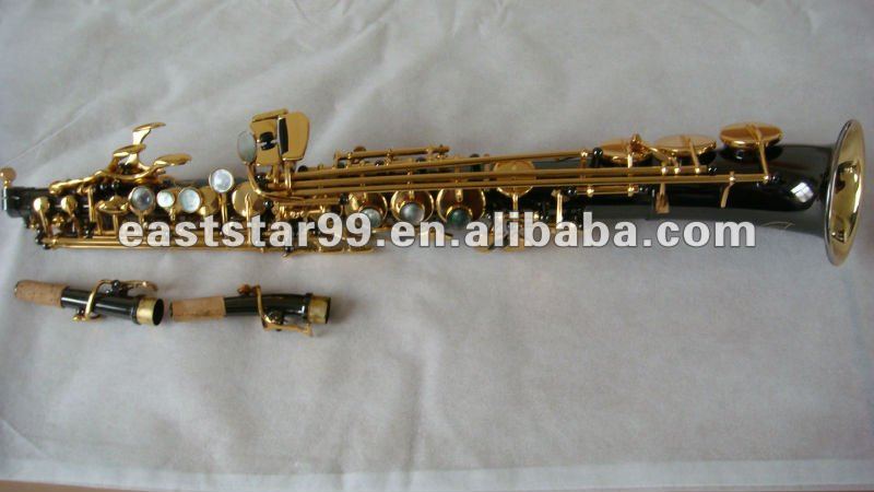 Black curved bell soprano saxophone