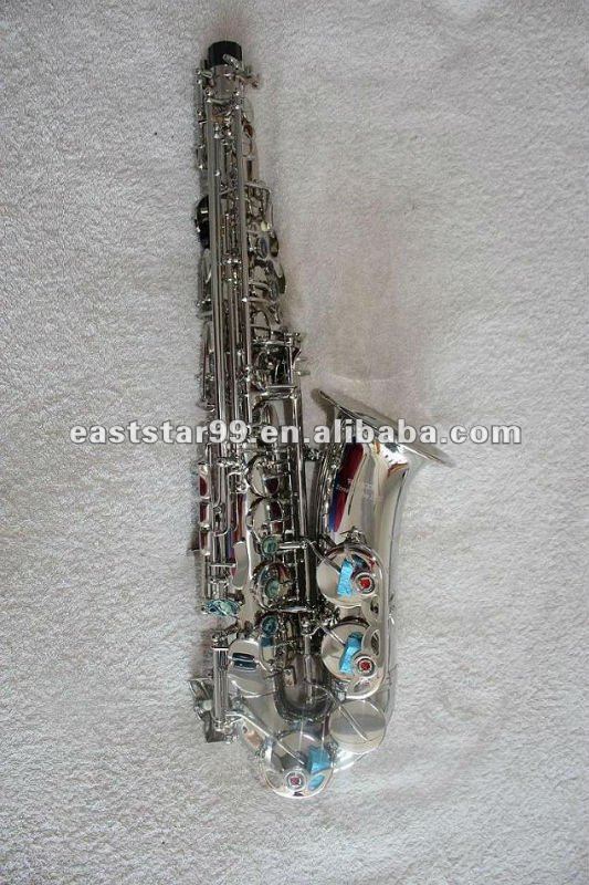 silver curved soprano saxophone