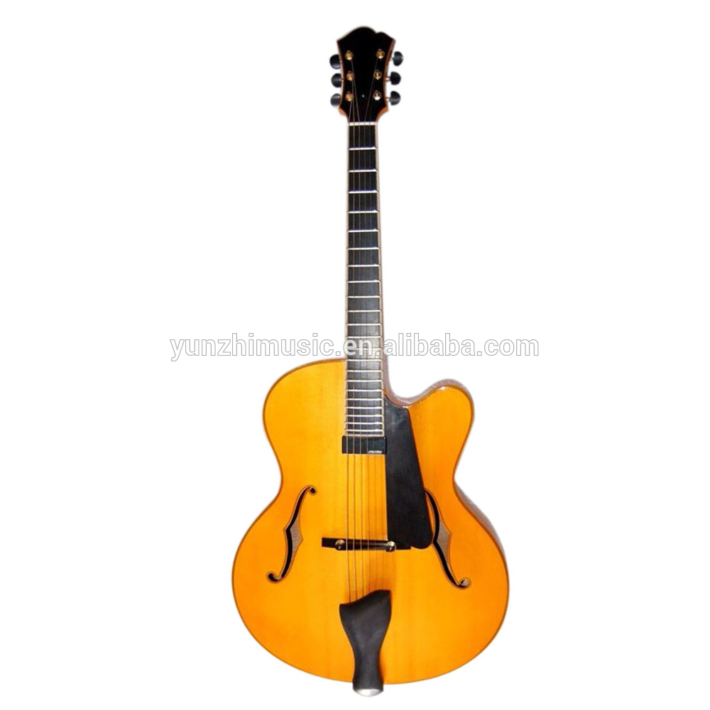 fully handmade solid wood archtop jazz guitar