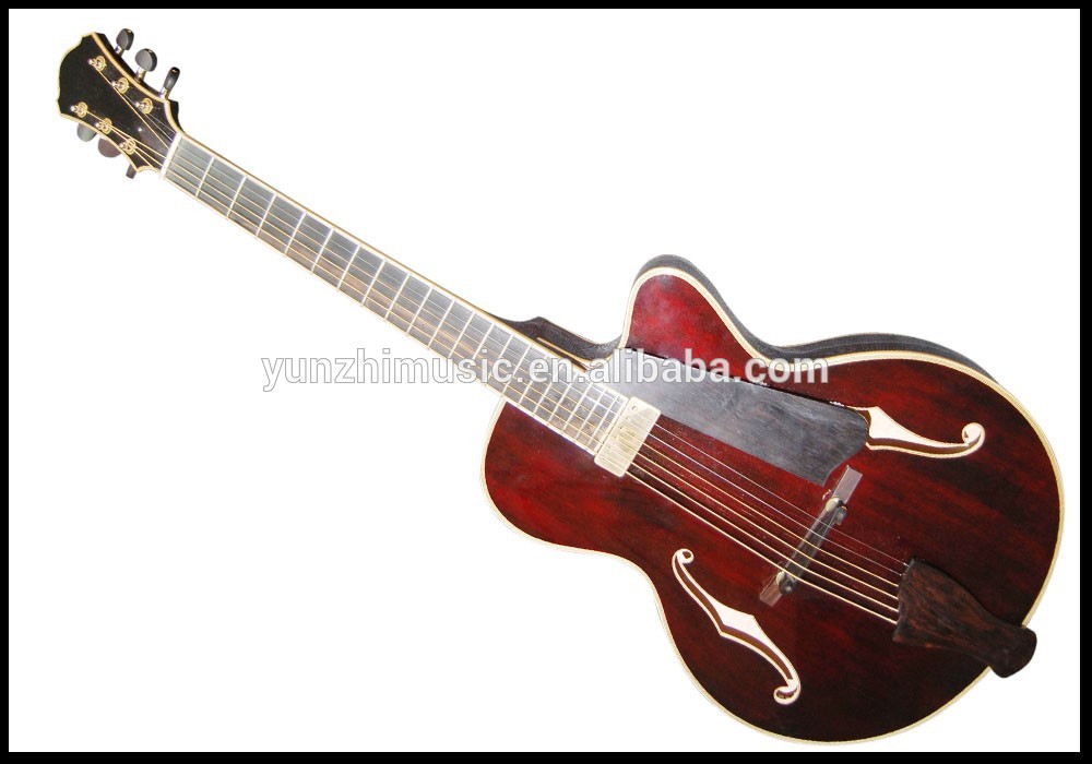 15inch maple wood archaizeed color handmade jazz guitar