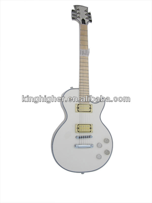 solid body electric guitar cream color