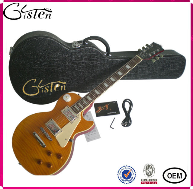 LP style golden yellow electric guitar STD-01