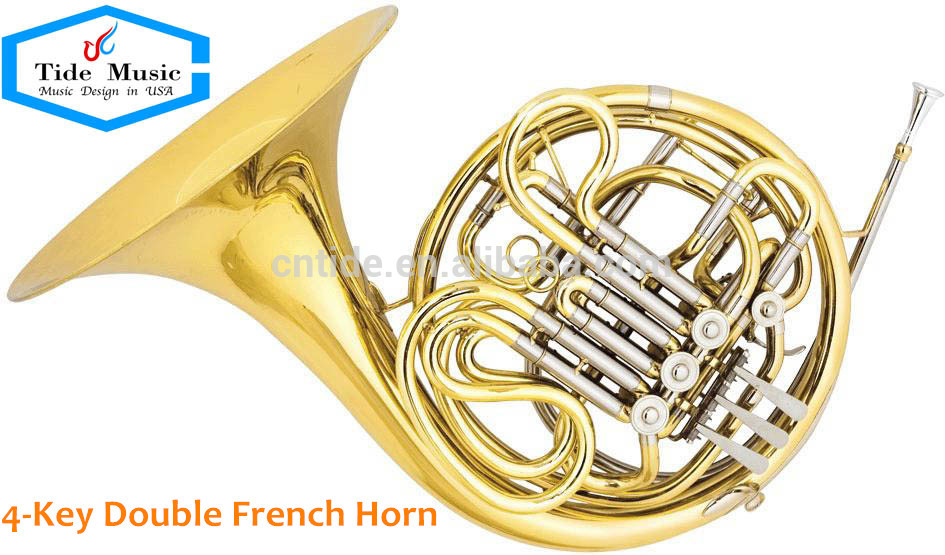 Gold Lacquer 4-key double french horn F/Bb tone