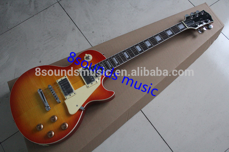ice tea color LP style guitar wholesale electric guitar one piece wood body and neck axcess style guitar
