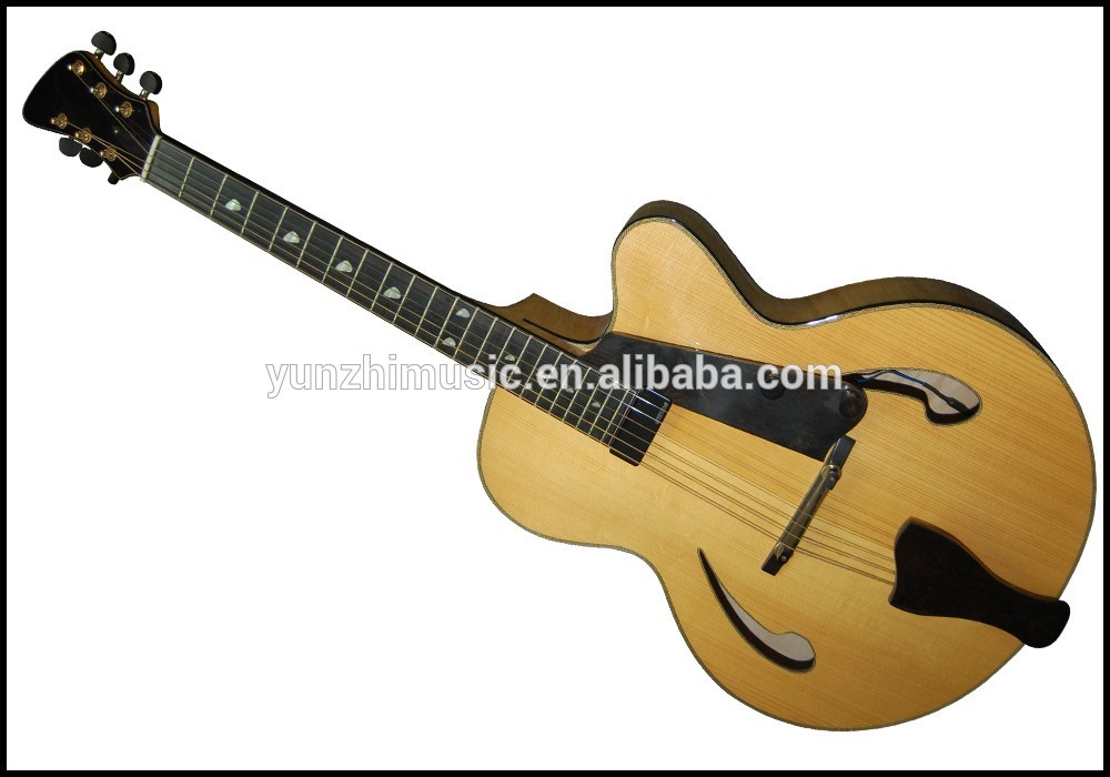 Yunzhi electric 16 inch 6 strings handmade solid wood archtop guitar