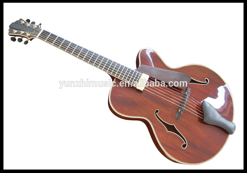 17inch fully handmade and solid mahogany wood archtop electric guitar