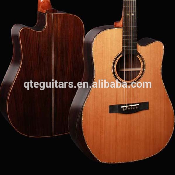 41"extreme high end acoustic guitar,all solid wood details photos