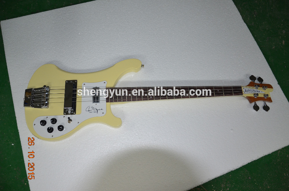 4 string bass guitar Set-in neck Cream color 4003 model can custom