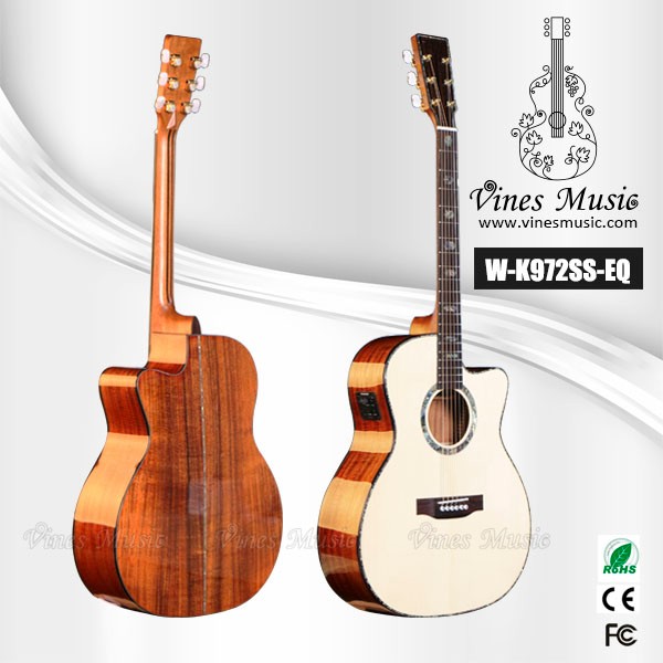 41 inch AA Solid white pine high quality electric EQ acoustic guitar