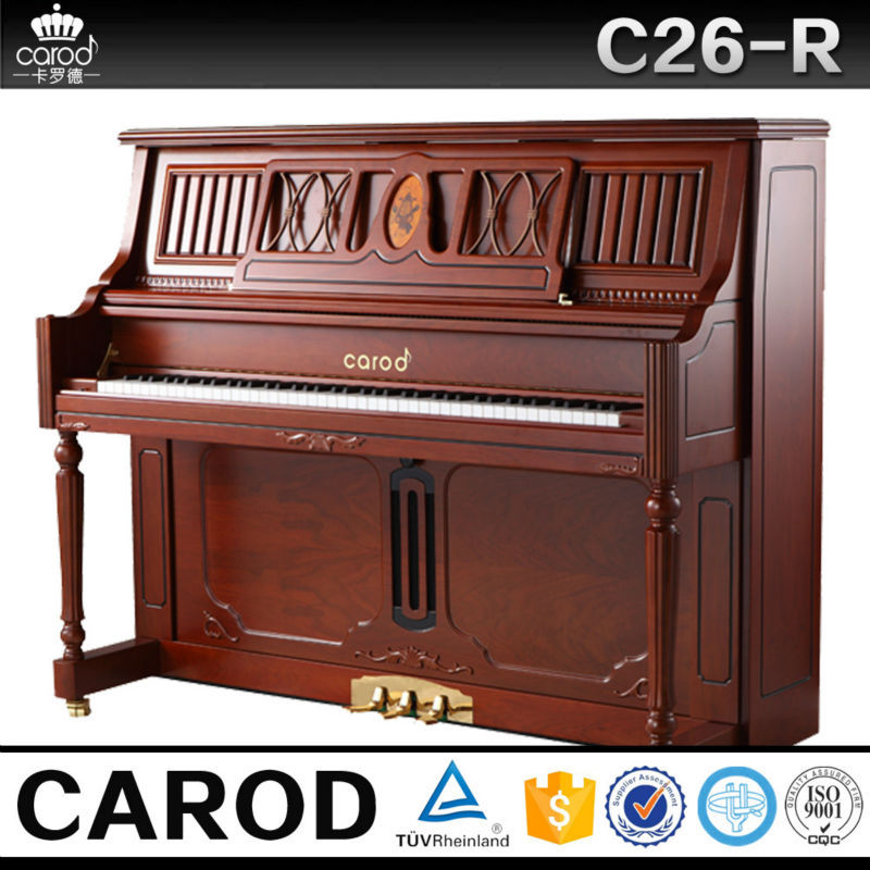 Teak polished piano vertical 126cm