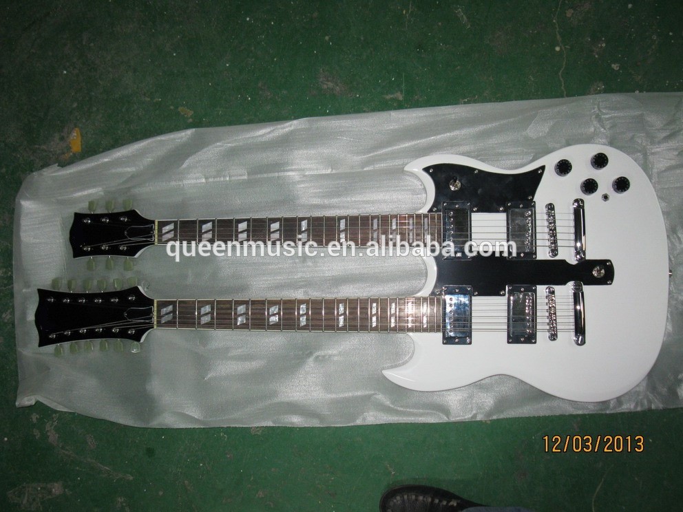 double neck electric guitar SG 12 STRING and 6 string white color wholesales price