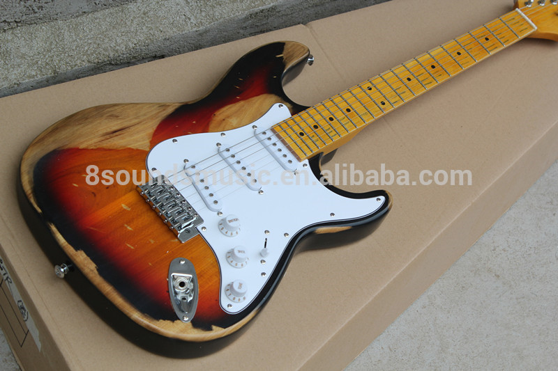 free shipping solid wood electric guitar best quality OEM st guitars vintage electric guitar